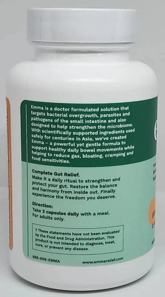 Emma by Enclave BioActives Daily Digestive Support Supplement 60 Capsules | Gut Health, Gas & Bloating Relief