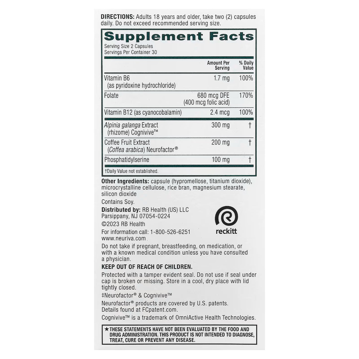 Neuriva Ultra Brain Health Supplement – Mental Alertness, Memory & Focus – 60 Capsules