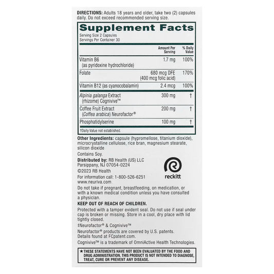 Neuriva Ultra Brain Health Supplement – Mental Alertness, Memory & Focus – 60 Capsules