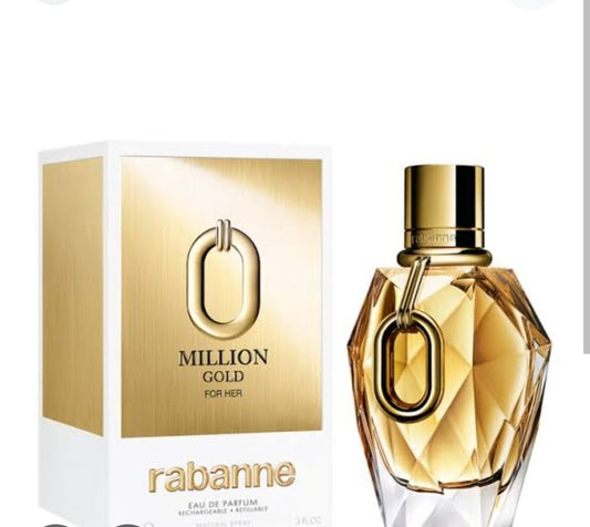 Rabanne Million Gold For Her Eau de Parfum Spray for Women – 3.0 fl oz / 90ml – Brand New Sealed