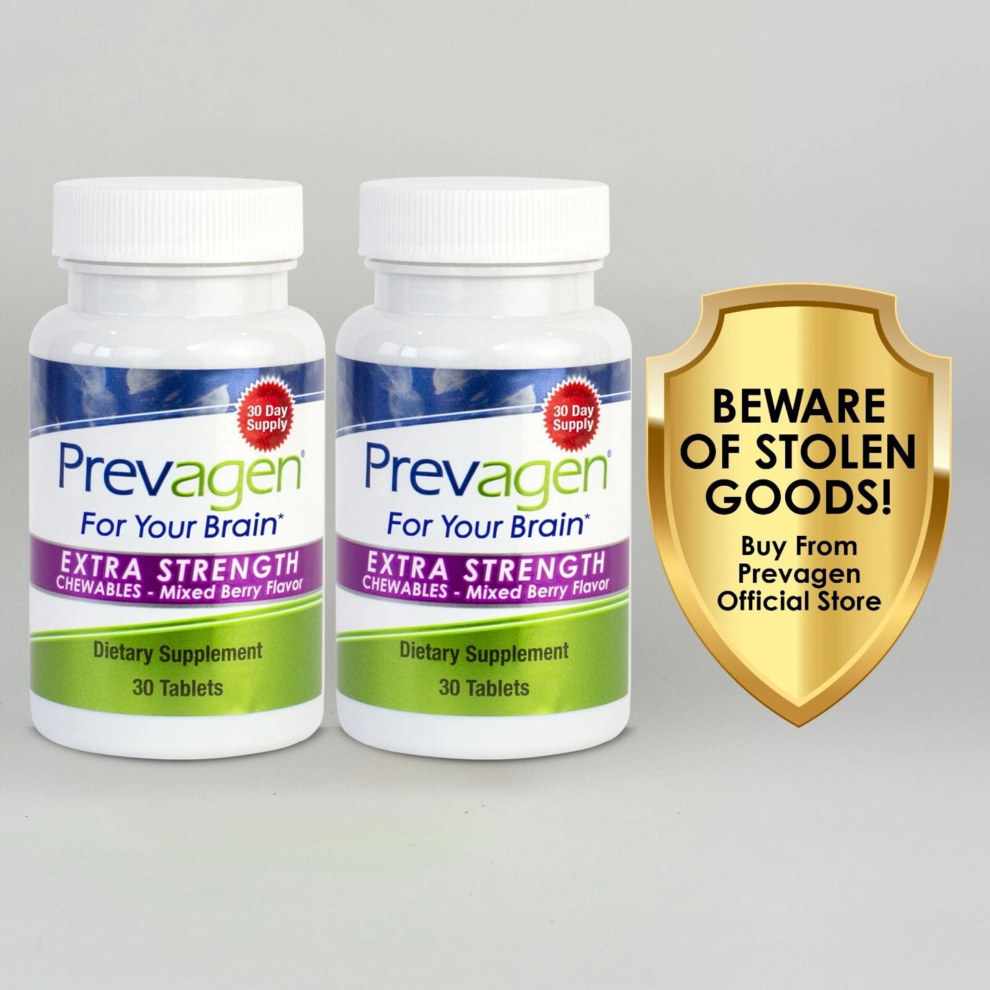 Prevagen Extra Strength 20mg Mixed Berry Chewables 2 Pack | 60 Day Supply Brain Health Supplement