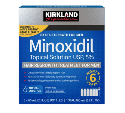 Kirkland Signature Minoxidil 5% Hair Regrowth Treatment for Men - 12oz (6x2fl oz)