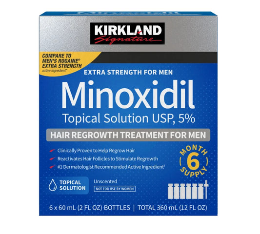 Kirkland Signature Minoxidil 5% Hair Regrowth Treatment for Men - 12oz (6x2fl oz)