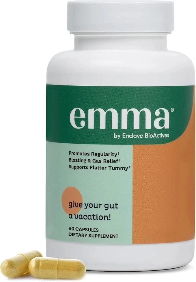 Emma by Enclave BioActives Daily Digestive Support Supplement 60 Capsules | Gut Health, Gas & Bloating Relief