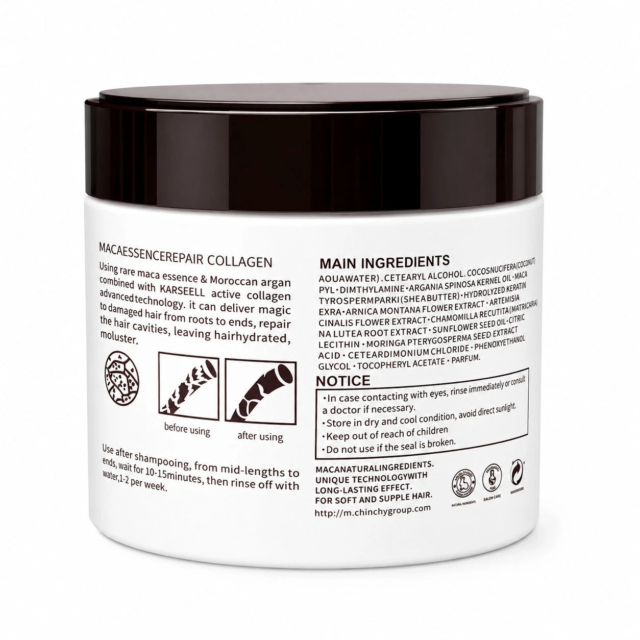 Karseell Maca Collagen Hair Mask 500ml 16.9 oz | Deep Repair Conditioner for Dry & Damaged Hair