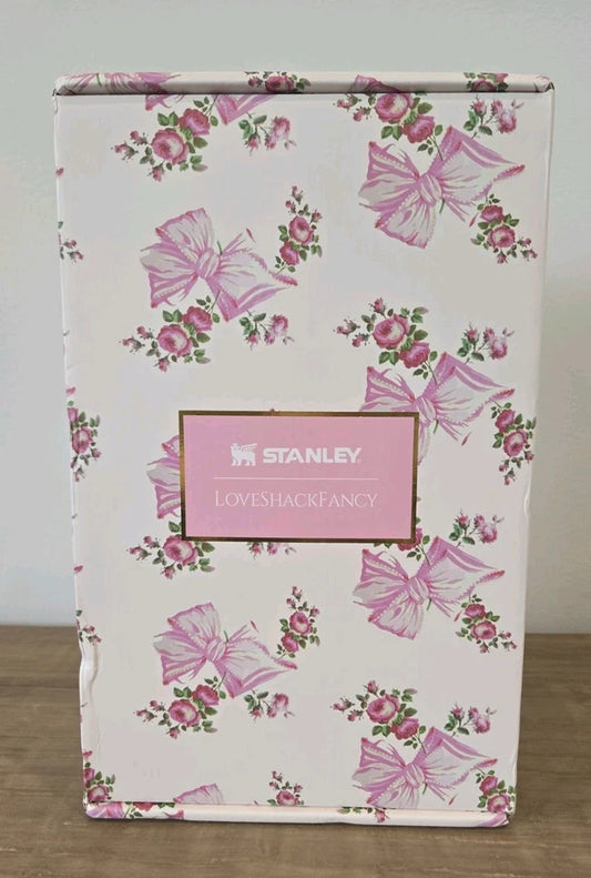 The Stanley X Love Shack Fancy Holiday Quencher Cup 40 OZ - Rosa Beaux Pink NWB
