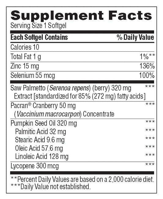 trunature PROSTATE PLUS HEALTH COMPLEX 250 Softgels with Saw Palmento - Fresh!